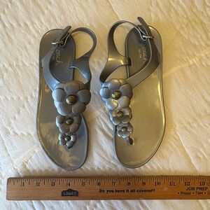 Coach Metallic Flowers Jelly Gray Sandals